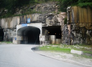 The entrance to the Americold underground storage and distribution facility.